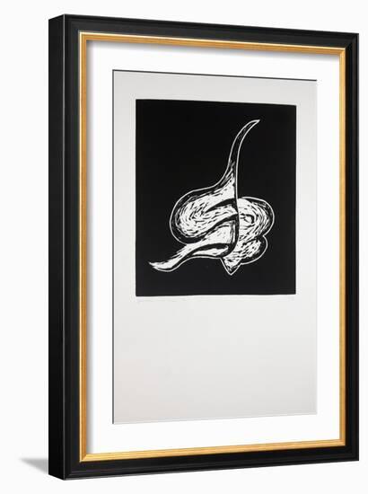 Reclining, 2019 (Linocut)-Guilherme Pontes-Framed Giclee Print