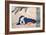 Reclining Beauty and Cat-Kyosai Kawanabe-Framed Giclee Print