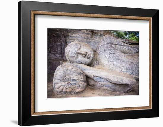 Reclining Buddha in Nirvana at Gal Vihara Rock Temple-Matthew Williams-Ellis-Framed Photographic Print