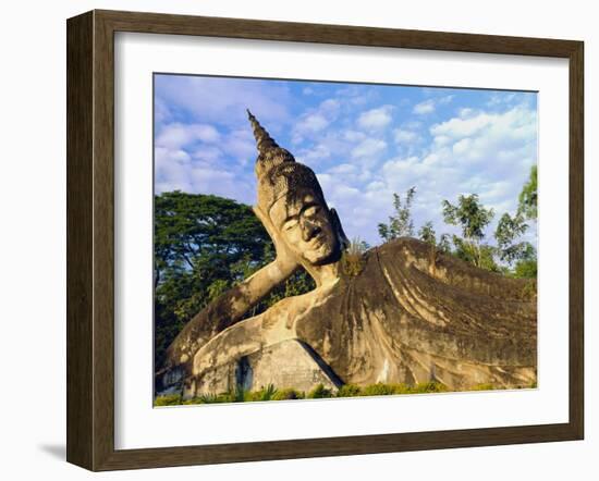 Reclining Buddha Statue, Xieng Khuan, Vientiane, Laos-Gavin Hellier-Framed Photographic Print