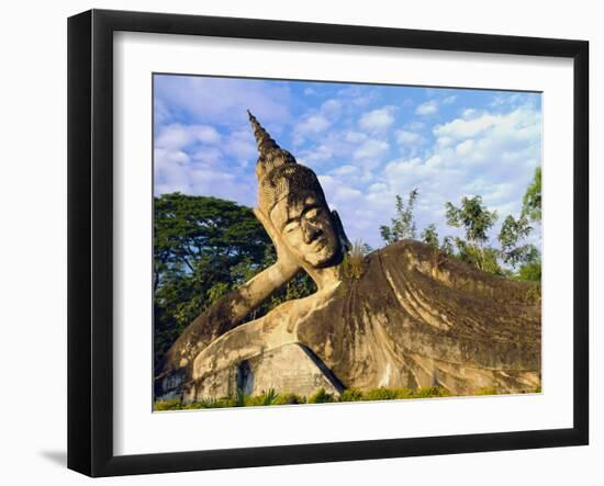 Reclining Buddha Statue, Xieng Khuan, Vientiane, Laos-Gavin Hellier-Framed Photographic Print