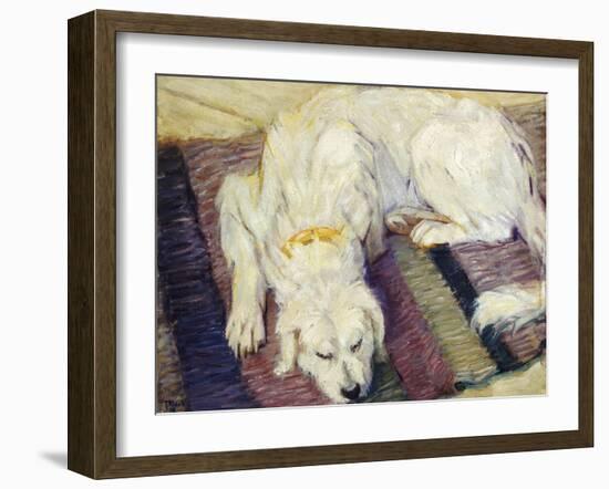 Reclining Dog (Portrait of a Dog), 1909-Franz Marc-Framed Giclee Print