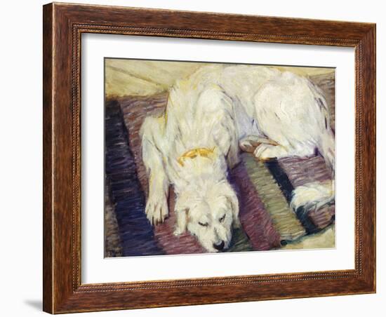 Reclining Dog (Portrait of a Dog), 1909-Franz Marc-Framed Giclee Print