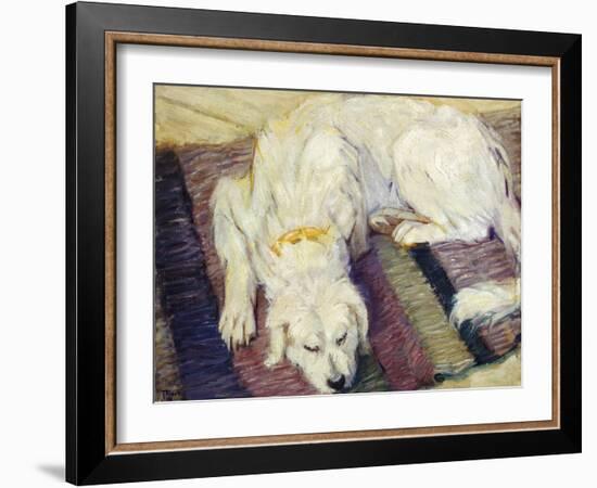 Reclining Dog (Portrait of a Dog), 1909-Franz Marc-Framed Giclee Print