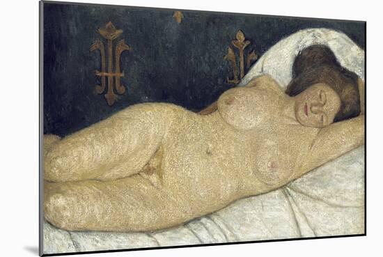 Reclining Female Nude, 1905-06-Paula Modersohn-Becker-Mounted Giclee Print