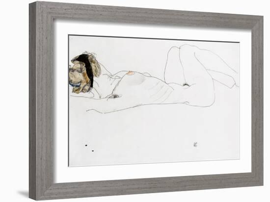 Reclining Female Nude, 1912-Egon Schiele-Framed Giclee Print