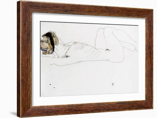 Reclining Female Nude, 1912-Egon Schiele-Framed Giclee Print