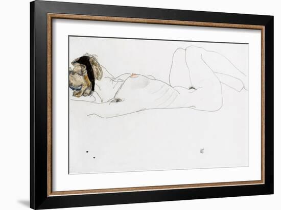 Reclining Female Nude, 1912-Egon Schiele-Framed Giclee Print