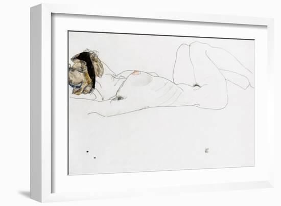 Reclining Female Nude, 1912-Egon Schiele-Framed Giclee Print