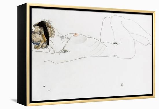 Reclining Female Nude, 1912-Egon Schiele-Framed Premier Image Canvas