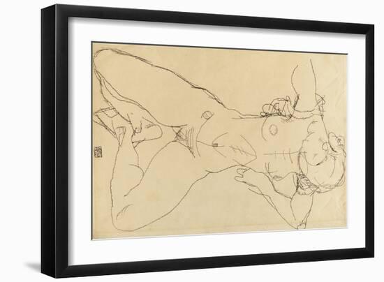 Reclining Female Nude, 1914-Egon Schiele-Framed Giclee Print