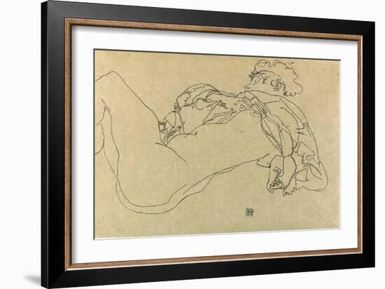 Reclining Female Nude, 1914-Egon Schiele-Framed Giclee Print