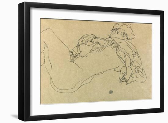 Reclining Female Nude, 1914-Egon Schiele-Framed Giclee Print