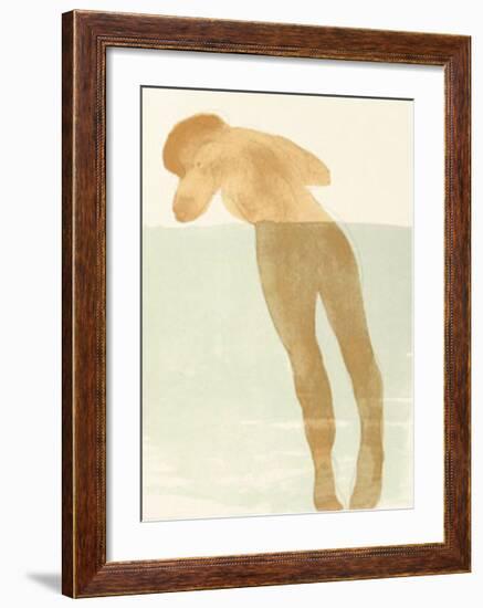 Reclining Female Nude, c.1900-Auguste Rodin-Framed Serigraph