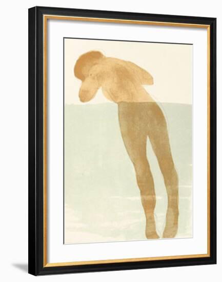 Reclining Female Nude, c.1900-Auguste Rodin-Framed Serigraph