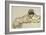 Reclining Female Nude with Green Cap, Leaning to the Right, 1914-Egon Schiele-Framed Giclee Print