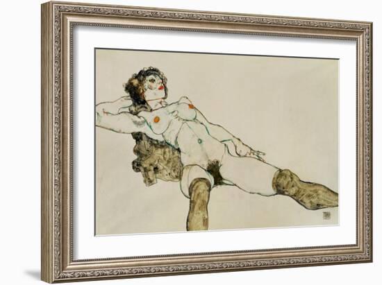 Reclining Female Nude with Legs Spread, 1914-Egon Schiele-Framed Giclee Print