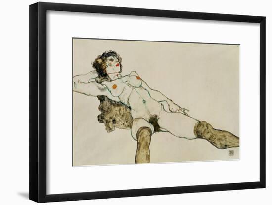 Reclining Female Nude with Legs Spread, 1914-Egon Schiele-Framed Giclee Print