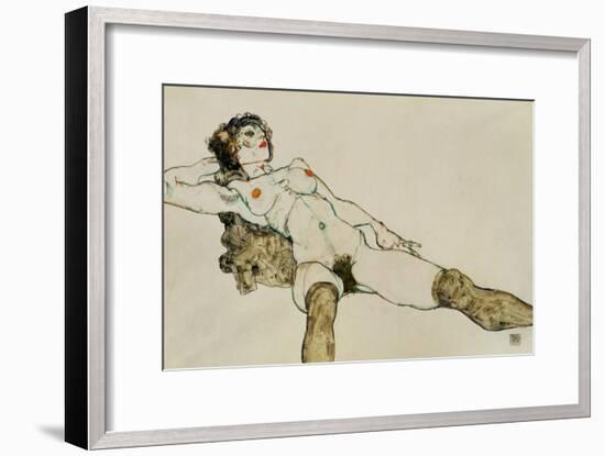 Reclining Female Nude with Legs Spread, 1914-Egon Schiele-Framed Giclee Print