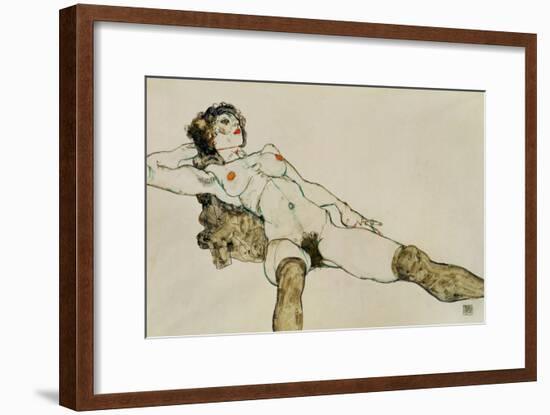 Reclining Female Nude with Legs Spread, 1914-Egon Schiele-Framed Giclee Print