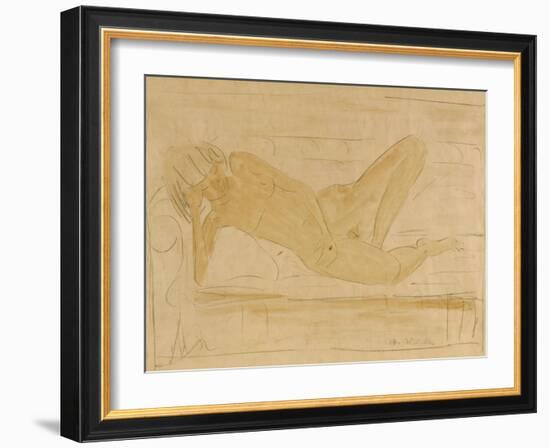 Reclining Female Nude-Otto Mueller-Framed Giclee Print