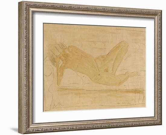 Reclining Female Nude-Otto Mueller-Framed Giclee Print