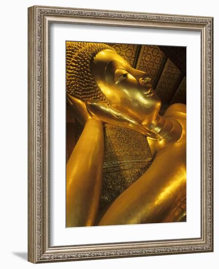Reclining Gold Buddha at Grand Palace, Bangkok, Thailand-Bill Bachmann-Framed Photographic Print