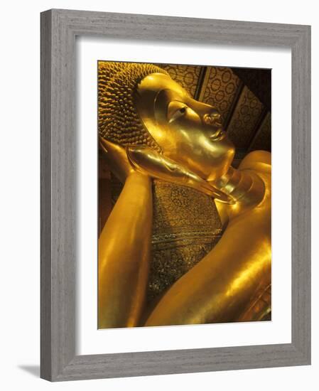 Reclining Gold Buddha at Grand Palace, Bangkok, Thailand-Bill Bachmann-Framed Photographic Print