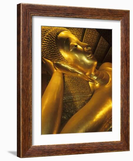 Reclining Gold Buddha at Grand Palace, Bangkok, Thailand-Bill Bachmann-Framed Photographic Print