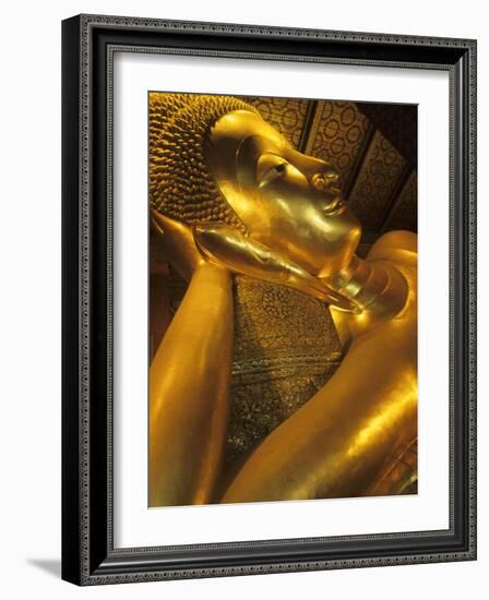 Reclining Gold Buddha at Grand Palace, Bangkok, Thailand-Bill Bachmann-Framed Photographic Print