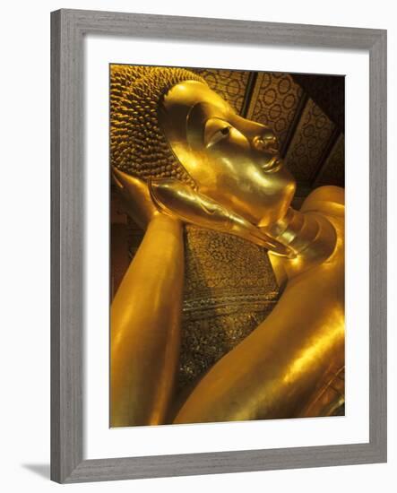 Reclining Gold Buddha at Grand Palace, Bangkok, Thailand-Bill Bachmann-Framed Photographic Print