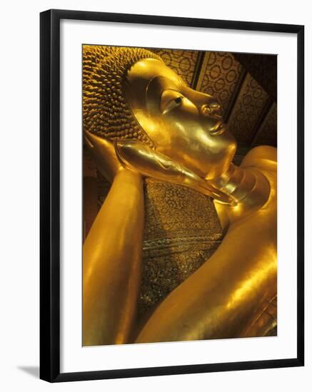 Reclining Gold Buddha at Grand Palace, Bangkok, Thailand-Bill Bachmann-Framed Photographic Print