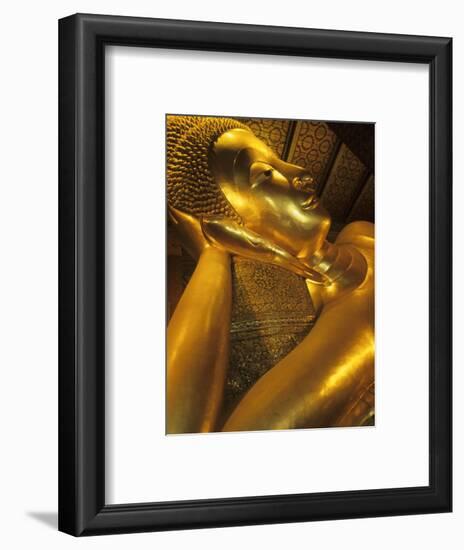 Reclining Gold Buddha at Grand Palace, Bangkok, Thailand-Bill Bachmann-Framed Photographic Print