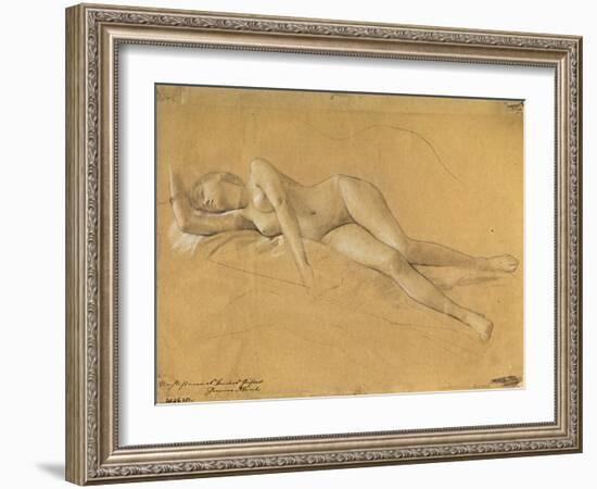 Reclining Maenade-Gustav Klimt-Framed Giclee Print