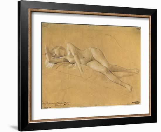 Reclining Maenade-Gustav Klimt-Framed Giclee Print