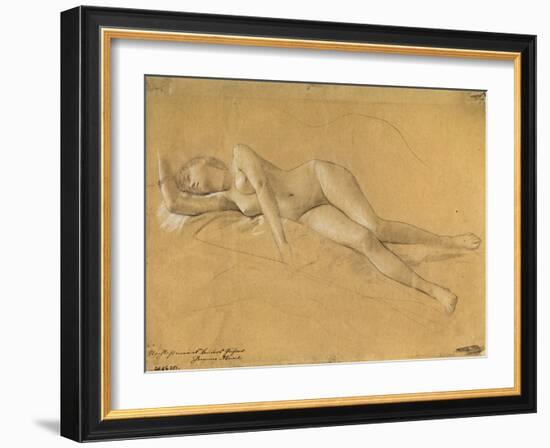 Reclining Maenade-Gustav Klimt-Framed Giclee Print