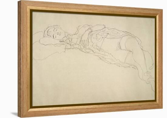 Reclining Nude 2-Gustav Klimt-Framed Premier Image Canvas