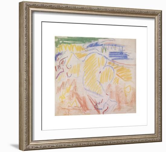 Reclining Nude - 3-Ernst Ludwig Kirchner-Framed Premium Giclee Print