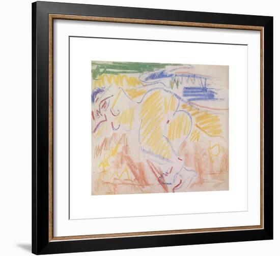 Reclining Nude - 3-Ernst Ludwig Kirchner-Framed Premium Giclee Print