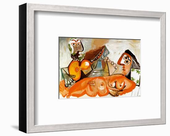 Reclining Nude and Musician-Pablo Picasso-Framed Art Print