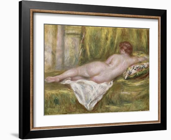 Reclining Nude from the Back, Rest After the Bath, c.1909-Pierre-Auguste Renoir-Framed Giclee Print