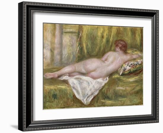 Reclining Nude from the Back, Rest After the Bath, c.1909-Pierre-Auguste Renoir-Framed Giclee Print