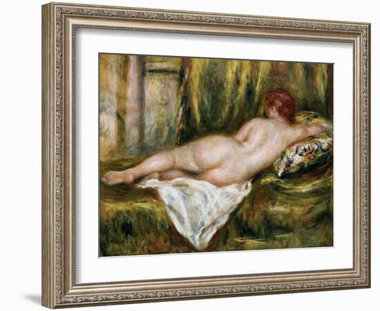 Reclining Nude from the Back, Rest after the Bath-Pierre-Auguste Renoir-Framed Art Print