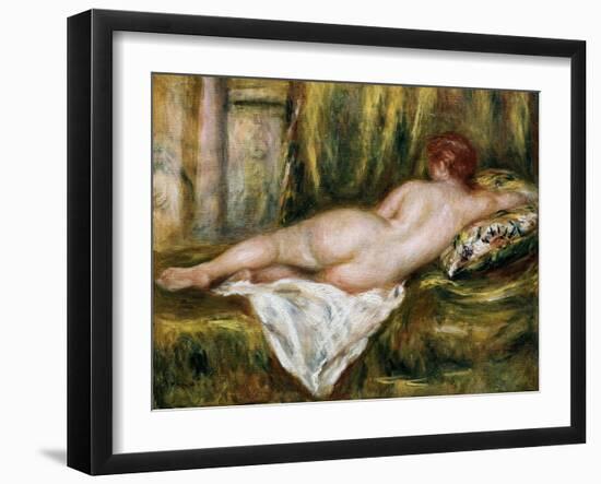 Reclining Nude from the Back, Rest after the Bath-Pierre-Auguste Renoir-Framed Art Print