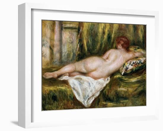 Reclining Nude from the Back, Rest after the Bath-Pierre-Auguste Renoir-Framed Art Print