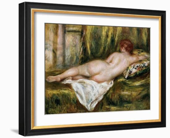 Reclining Nude from the Back, Rest after the Bath-Pierre-Auguste Renoir-Framed Art Print