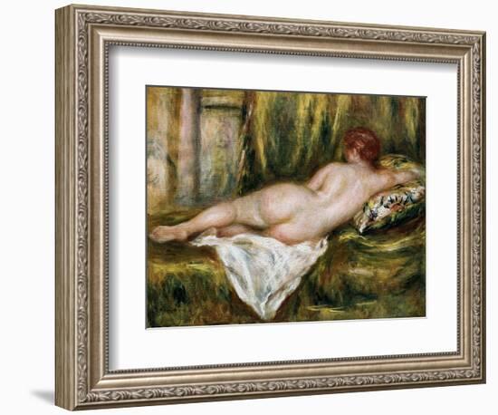 Reclining Nude from the Back, Rest after the Bath-Pierre-Auguste Renoir-Framed Art Print