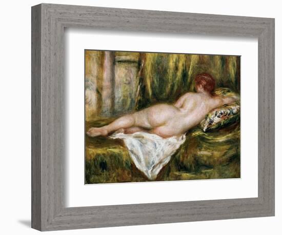 Reclining Nude from the Back, Rest after the Bath-Pierre-Auguste Renoir-Framed Art Print