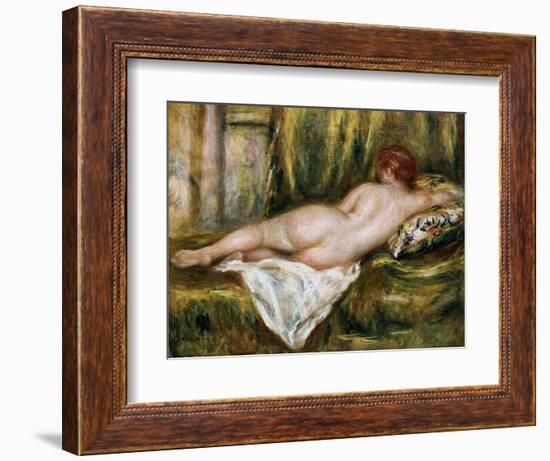 Reclining Nude from the Back, Rest after the Bath-Pierre-Auguste Renoir-Framed Art Print