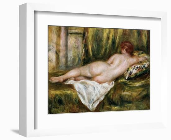 Reclining Nude from the Back, Rest after the Bath-Pierre-Auguste Renoir-Framed Art Print